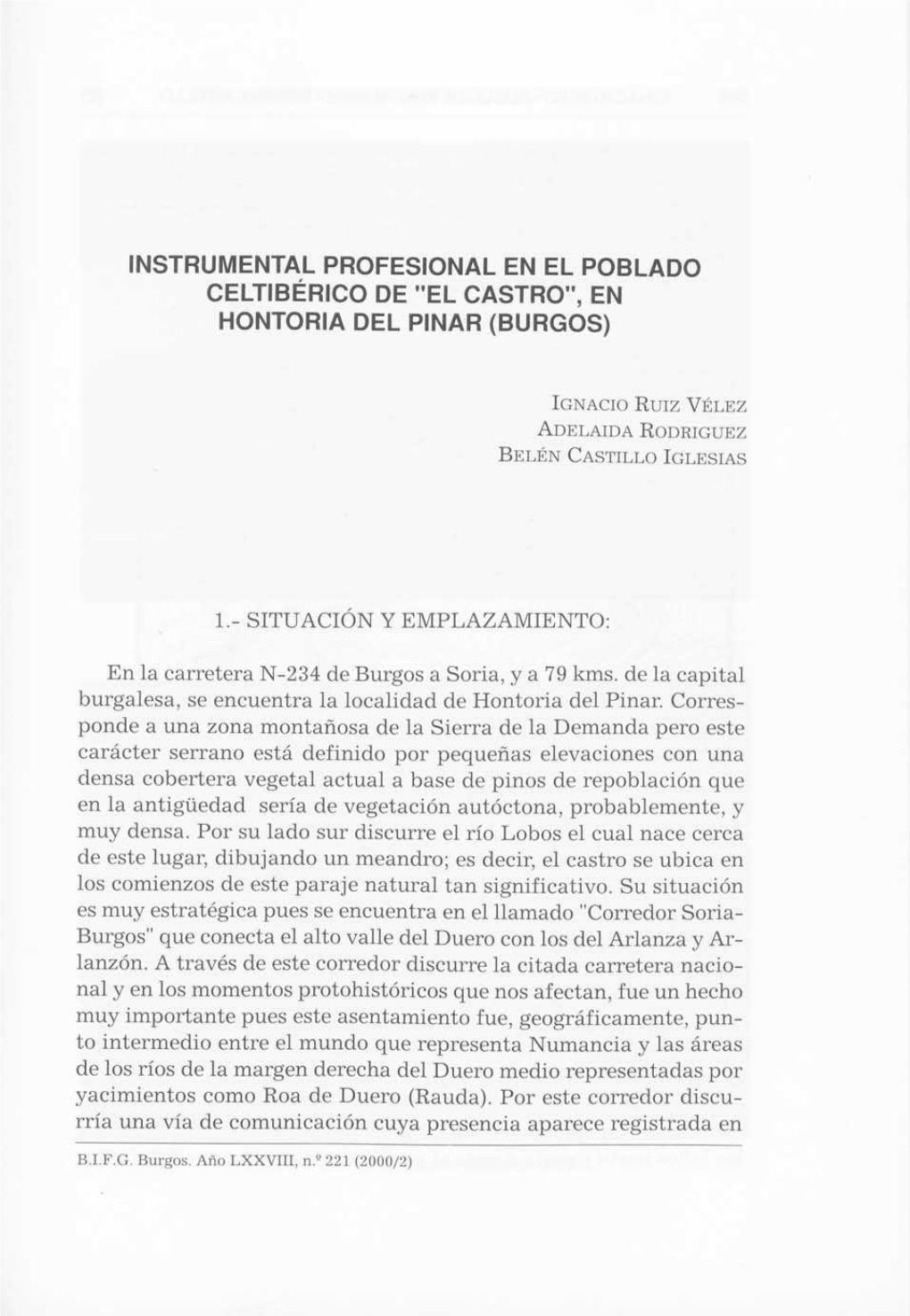 Instrumental Profesional En El Poblado Celtiberico De 