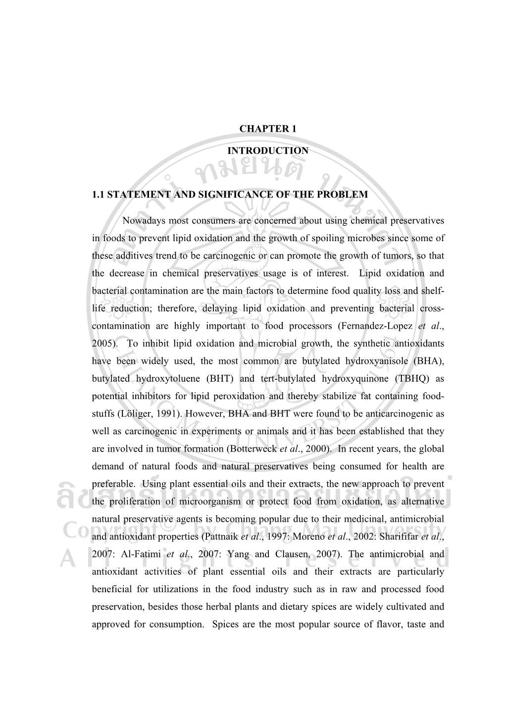 1 Chapter 1 Introduction 1.1 Statement and Significance