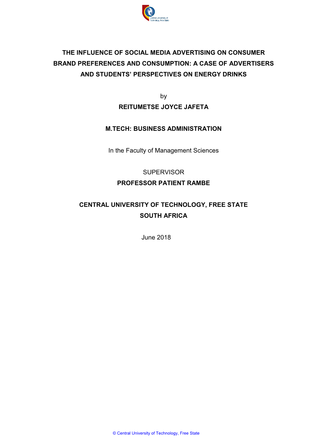 The Influence of Social Media Advertising on Consumer Brand Preferences and Consumption: a Case of Advertisers and Students’ Perspectives on Energy Drinks