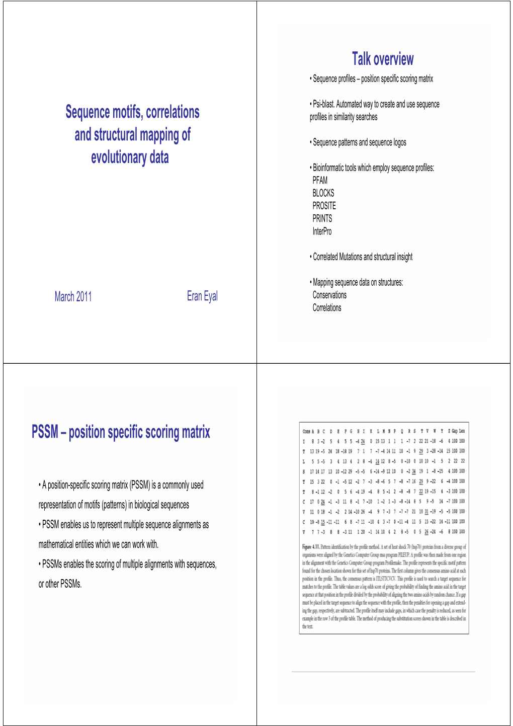 Sequence Motifs, Correlations and Structural Mapping of Evolutionary