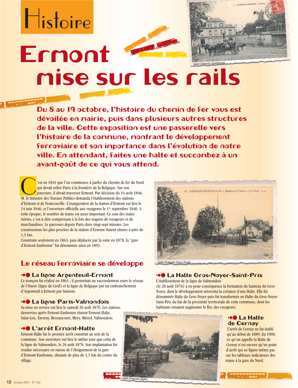 Histoire E E AAAE Eerrmmoonntt Gare Ermont-Eaubonne Mmiissee Ssuurr Lleess Rraaiillss