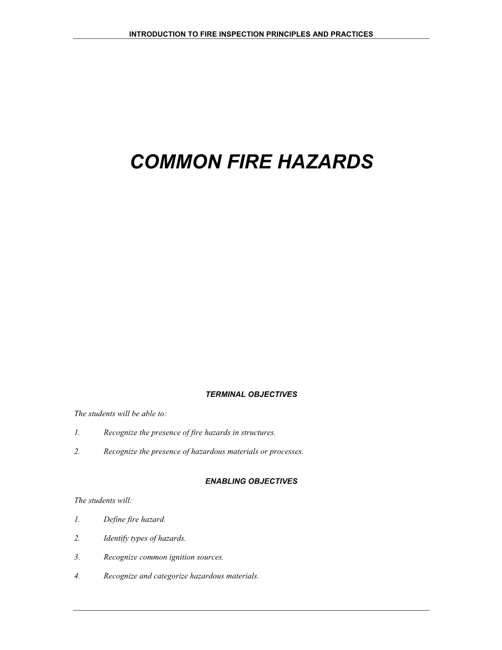 Common Fire Hazards