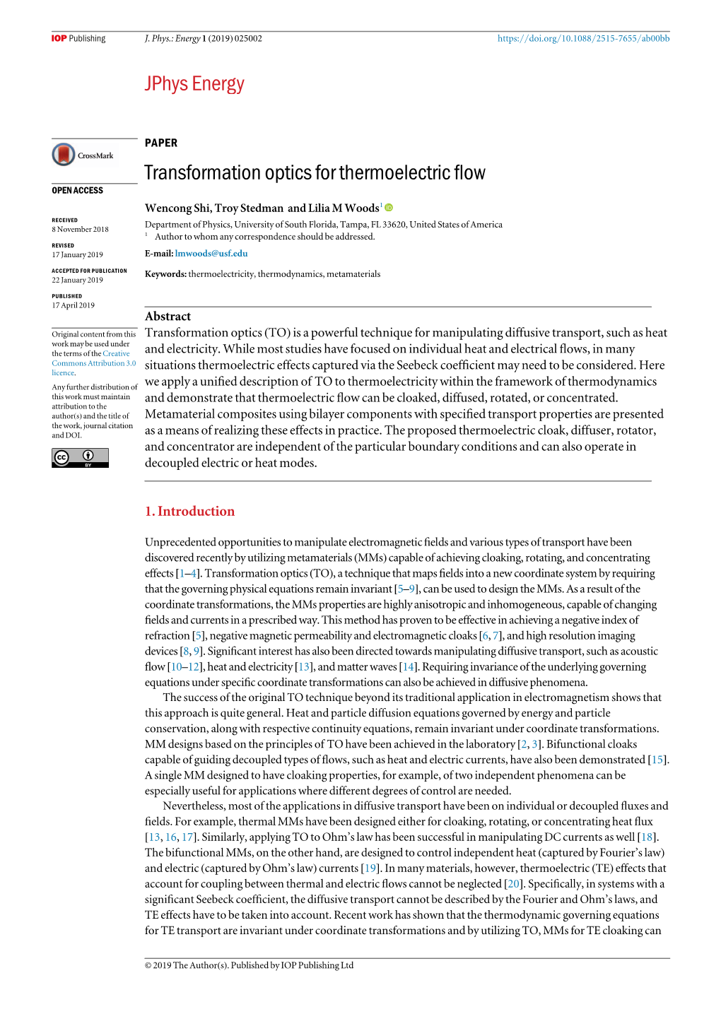 Transformation Optics for Thermoelectric Flow