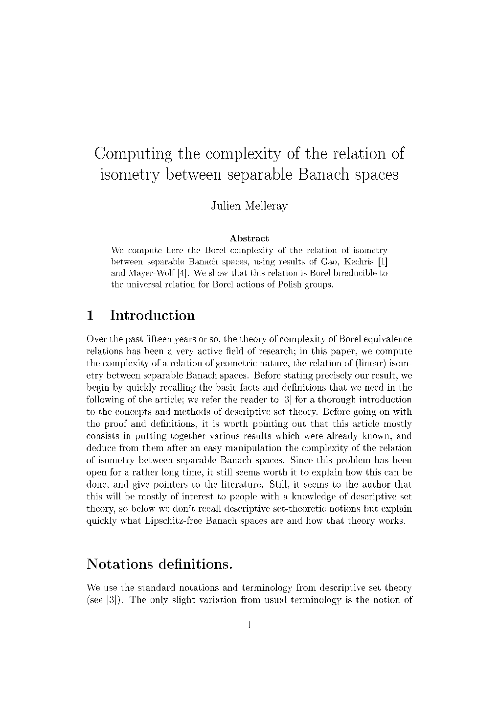 Computing the Complexity of the Relation of Isometry Between Separable Banach Spaces