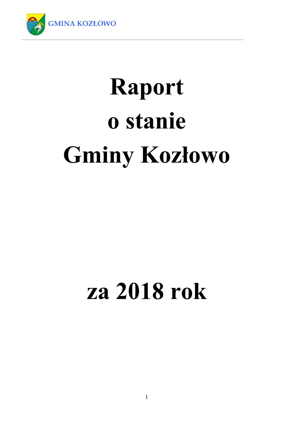 Raport O Stanie Gminy Kozłowo Za 2018