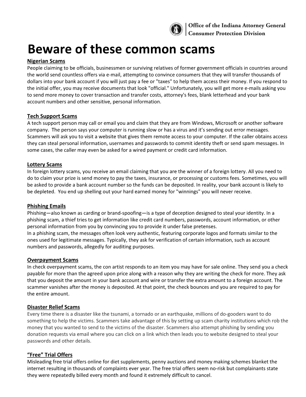 Beware of These Common Scams