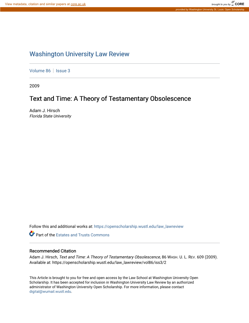 Text and Time: a Theory of Testamentary Obsolescence