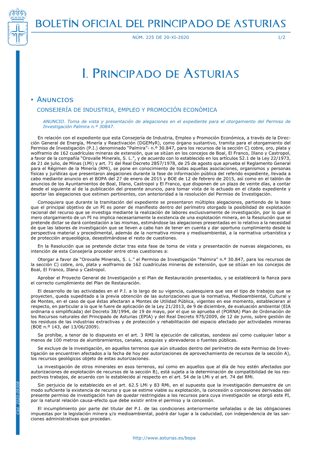 Boletín Oficial Del Principado De Asturias