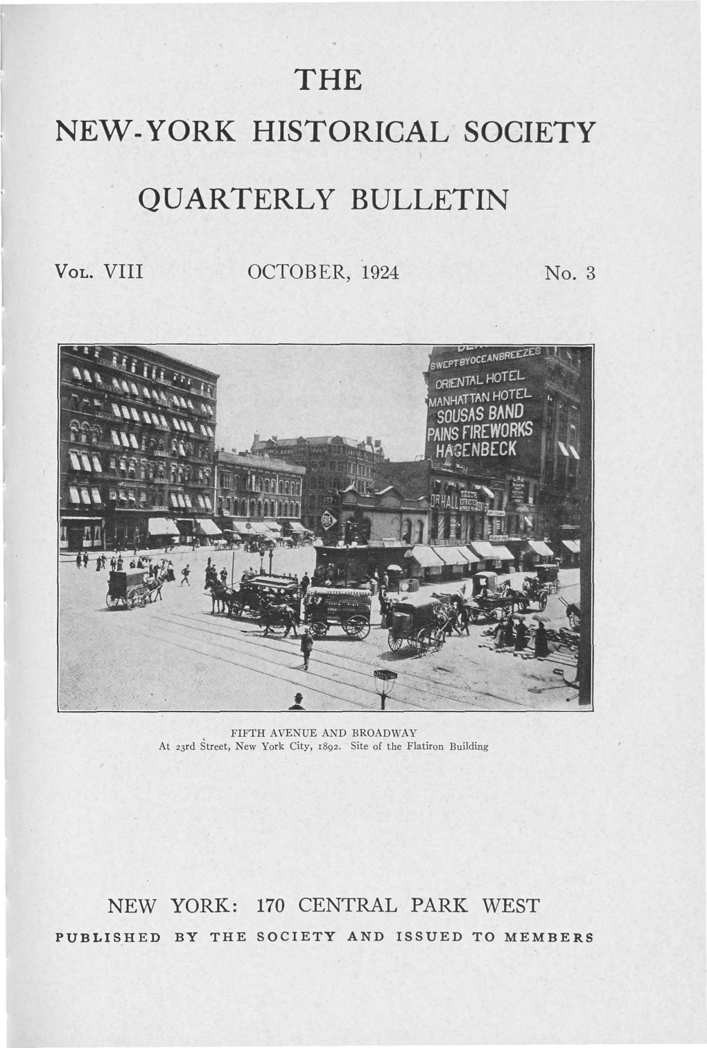 The New-York Historical Society Quarterly Bulletin