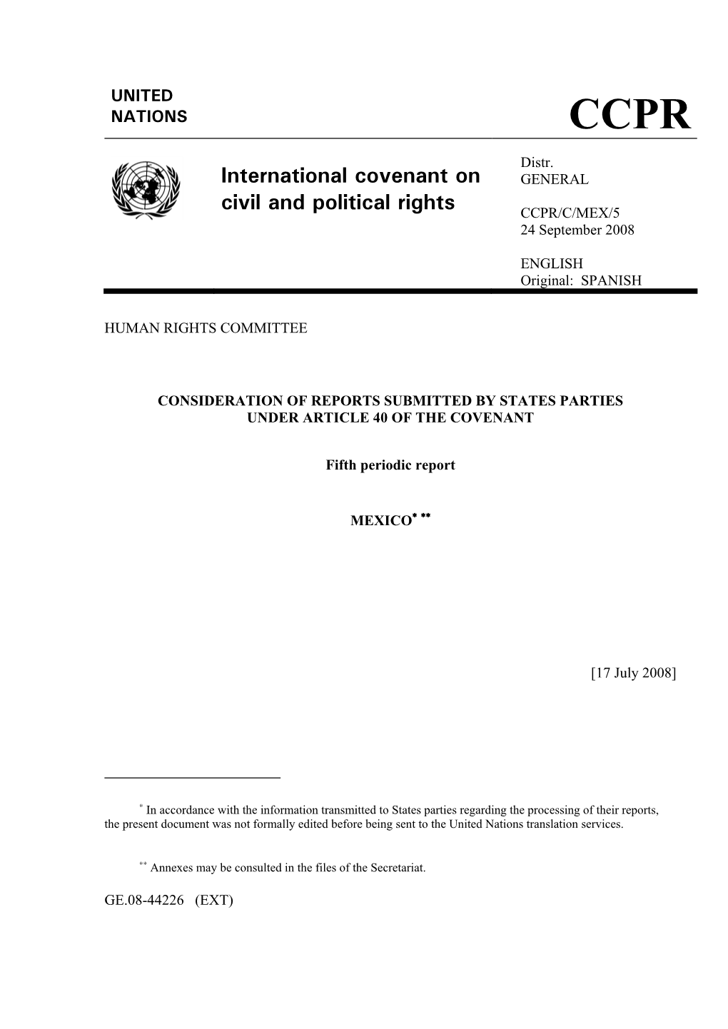 International Covenant on Civil and Political Rights