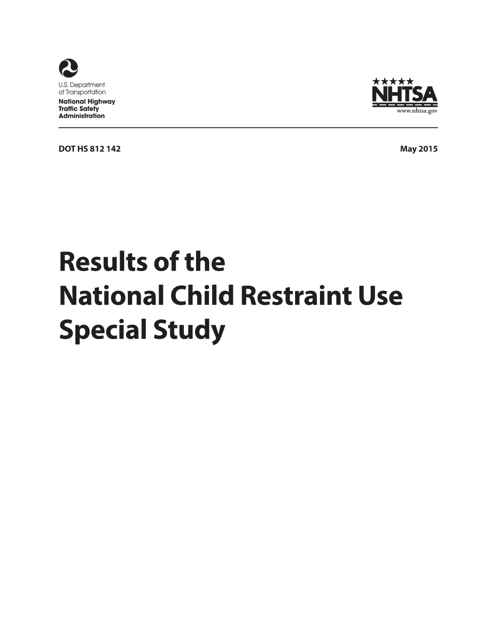 Results of the National Child Restraint Use Special Study