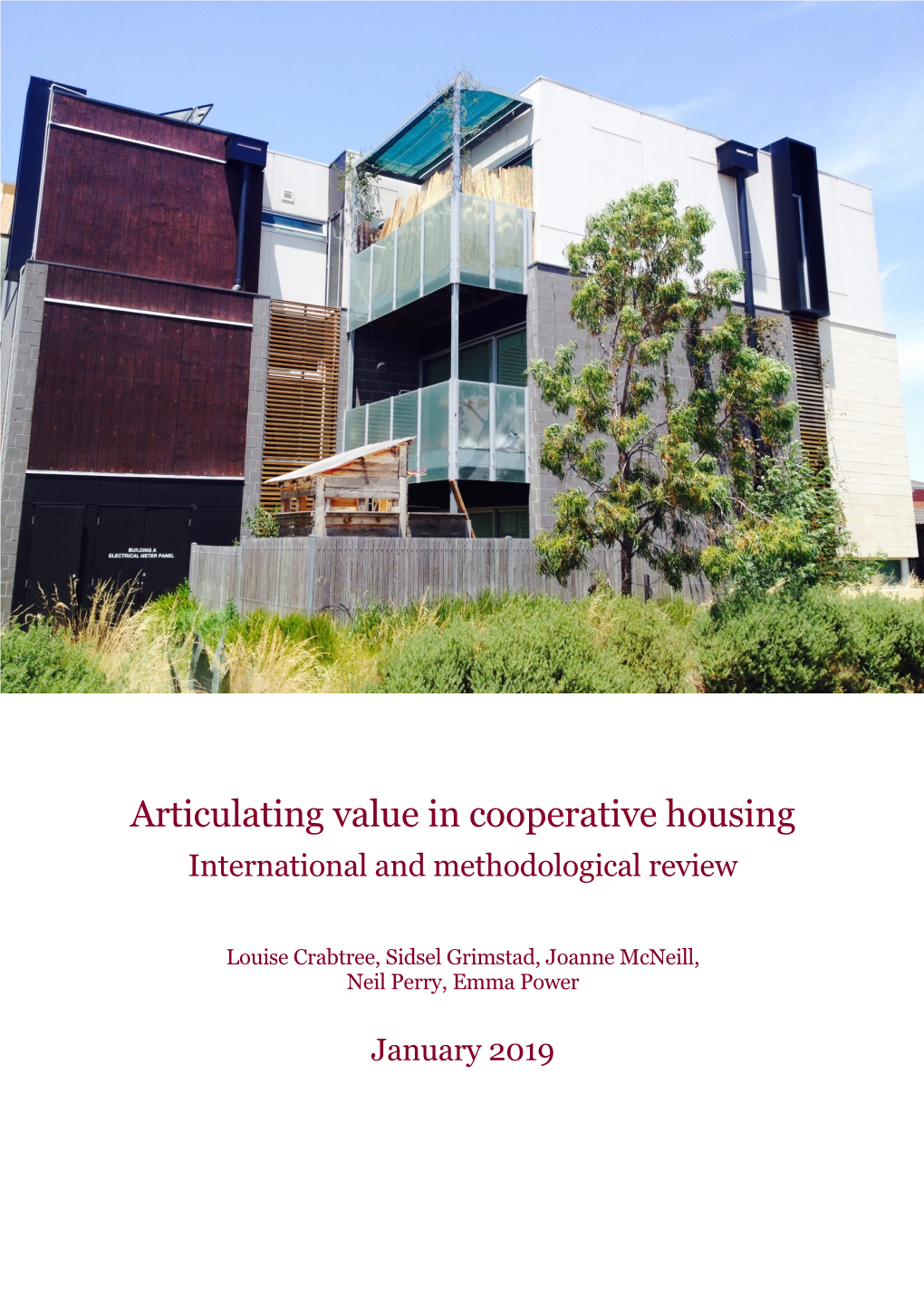 Articulating Value in Cooperative Housing International and Methodological Review