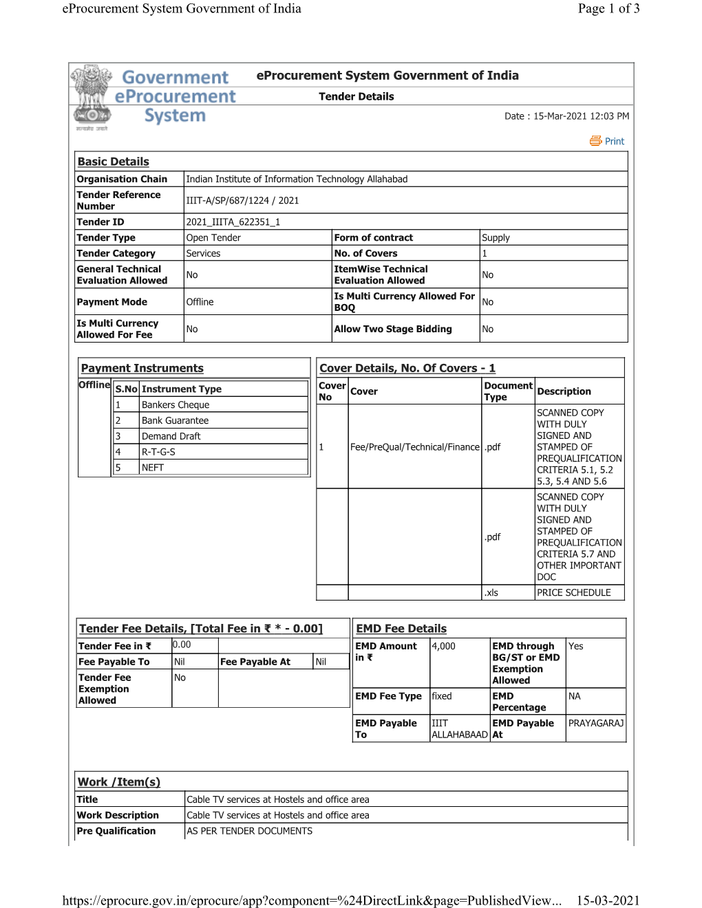 Page 1 of 3 Eprocurement System Government of India 15-03-2021