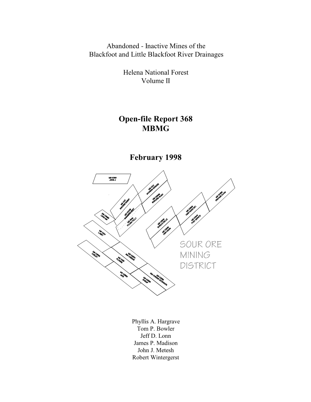 Open-File Report 368 MBMG February 1998