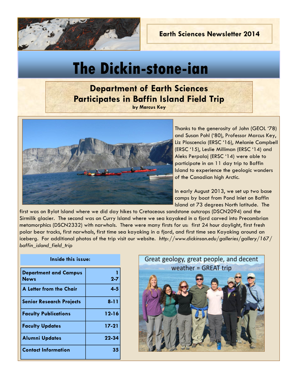 2014 Department Newsletter