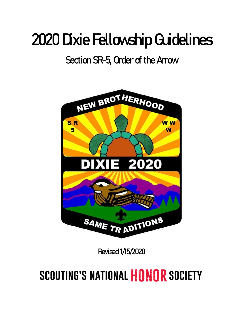 2020 Dixie Fellowship Guidelines Section SR-5, Order of the Arrow