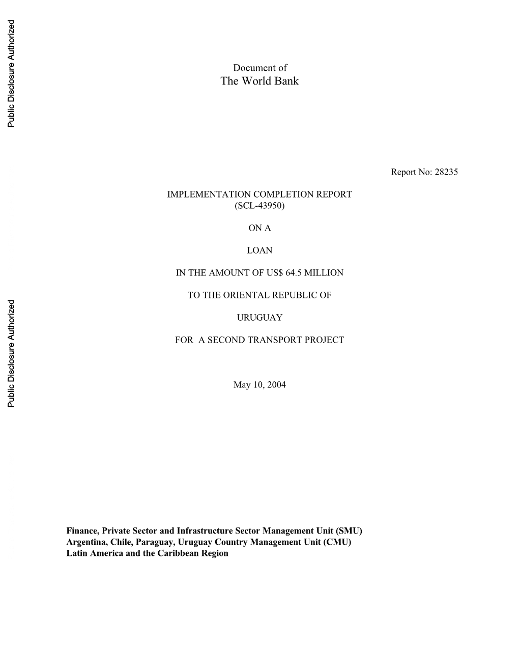 World Bank Document