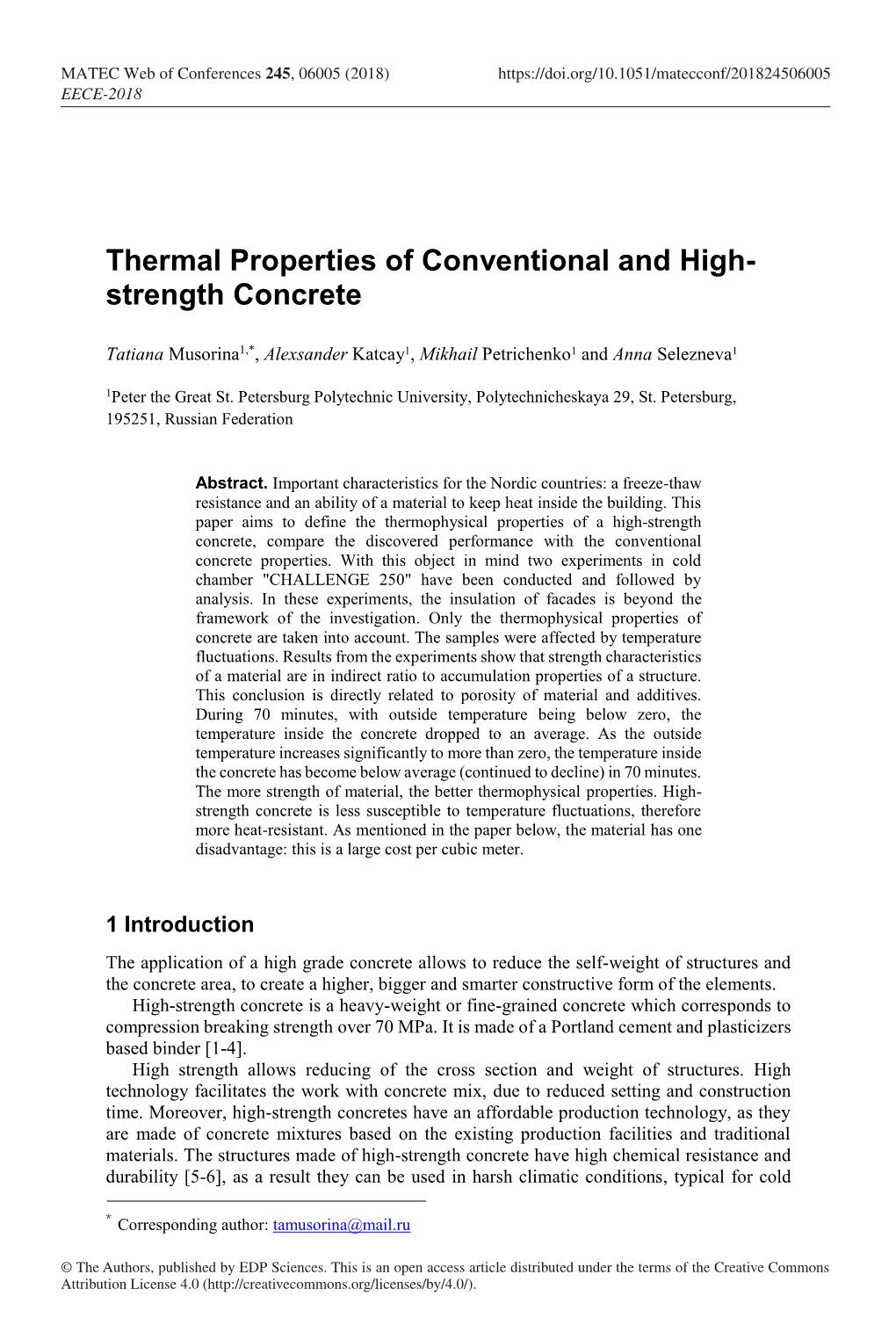 Thermal Properties of Conventional and High-Strength Concrete