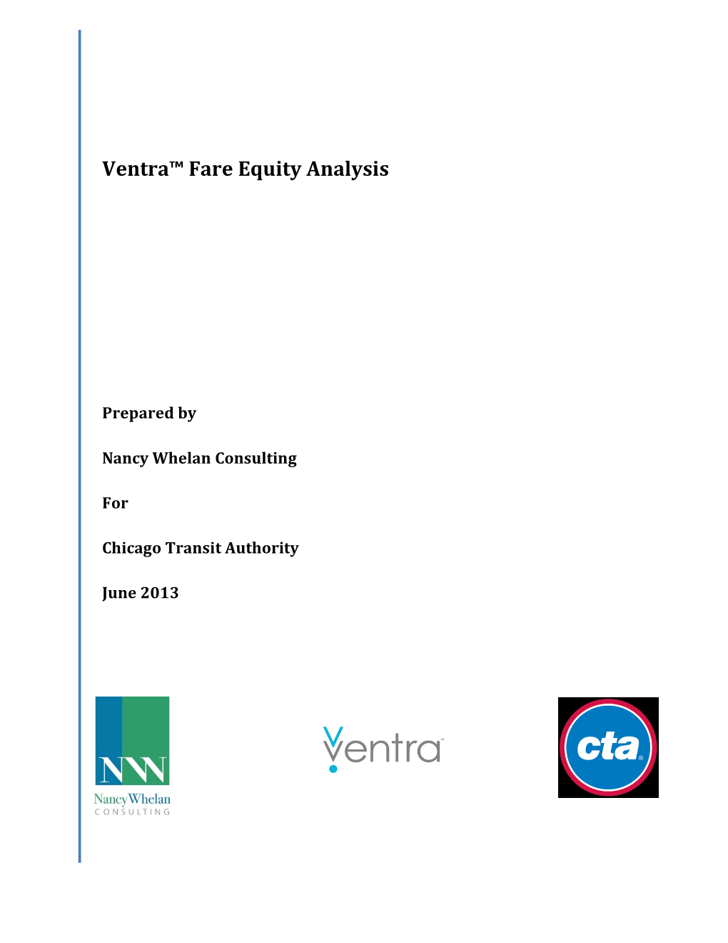 Ventra™ Fare Equity Analysis