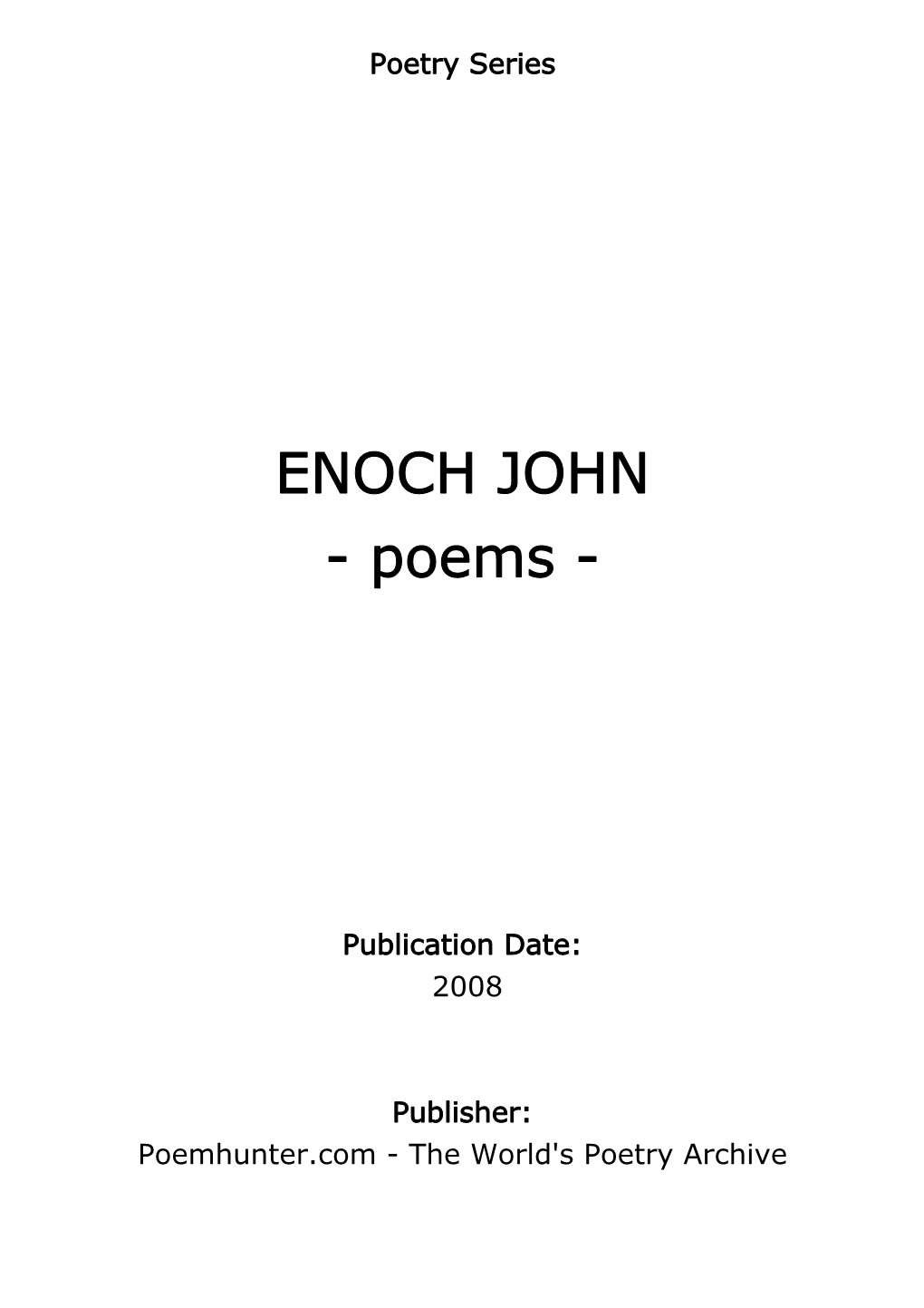 ENOCH JOHN - Poems