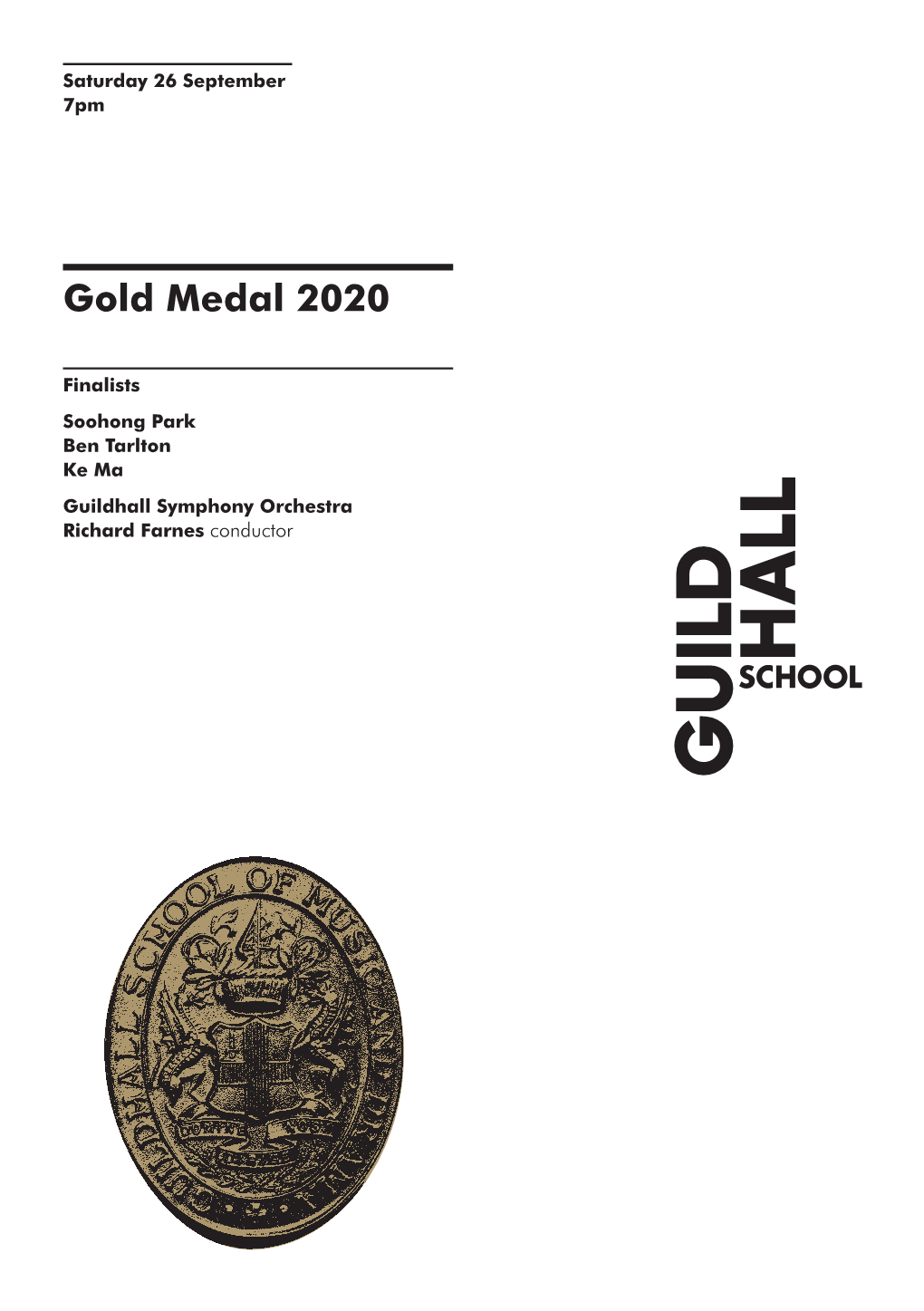 Guildhall School Gold Medal 2020 Programme