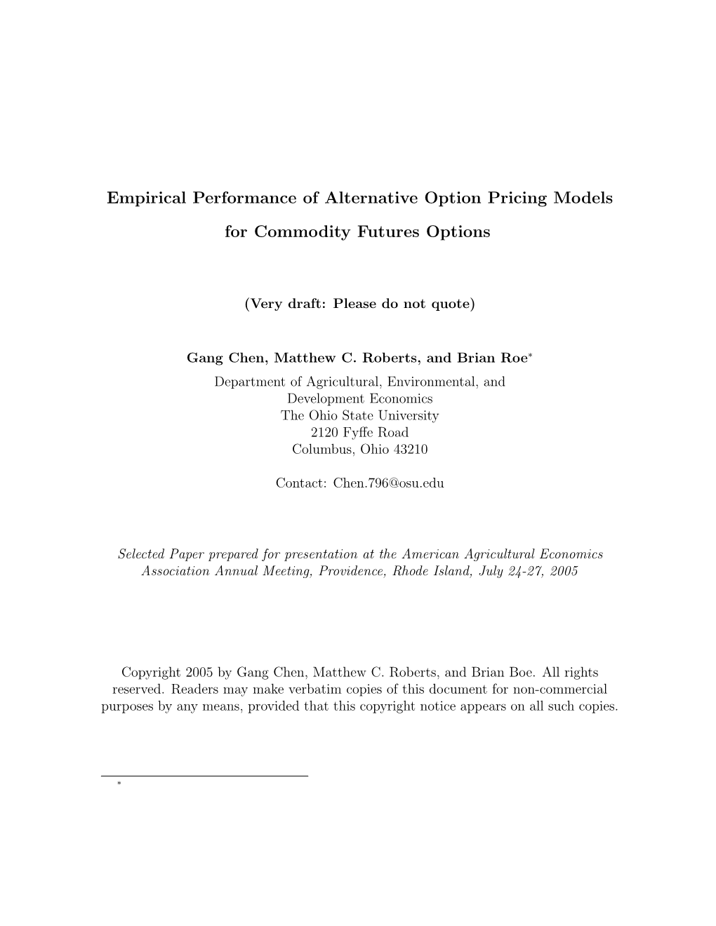 Empirical Performance of Alternative Option Pricing Models For