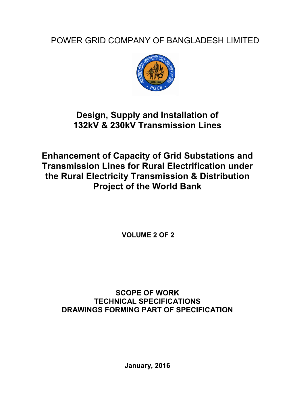 Design, Supply and Installation of 132Kv & 230Kv Transmission Lines