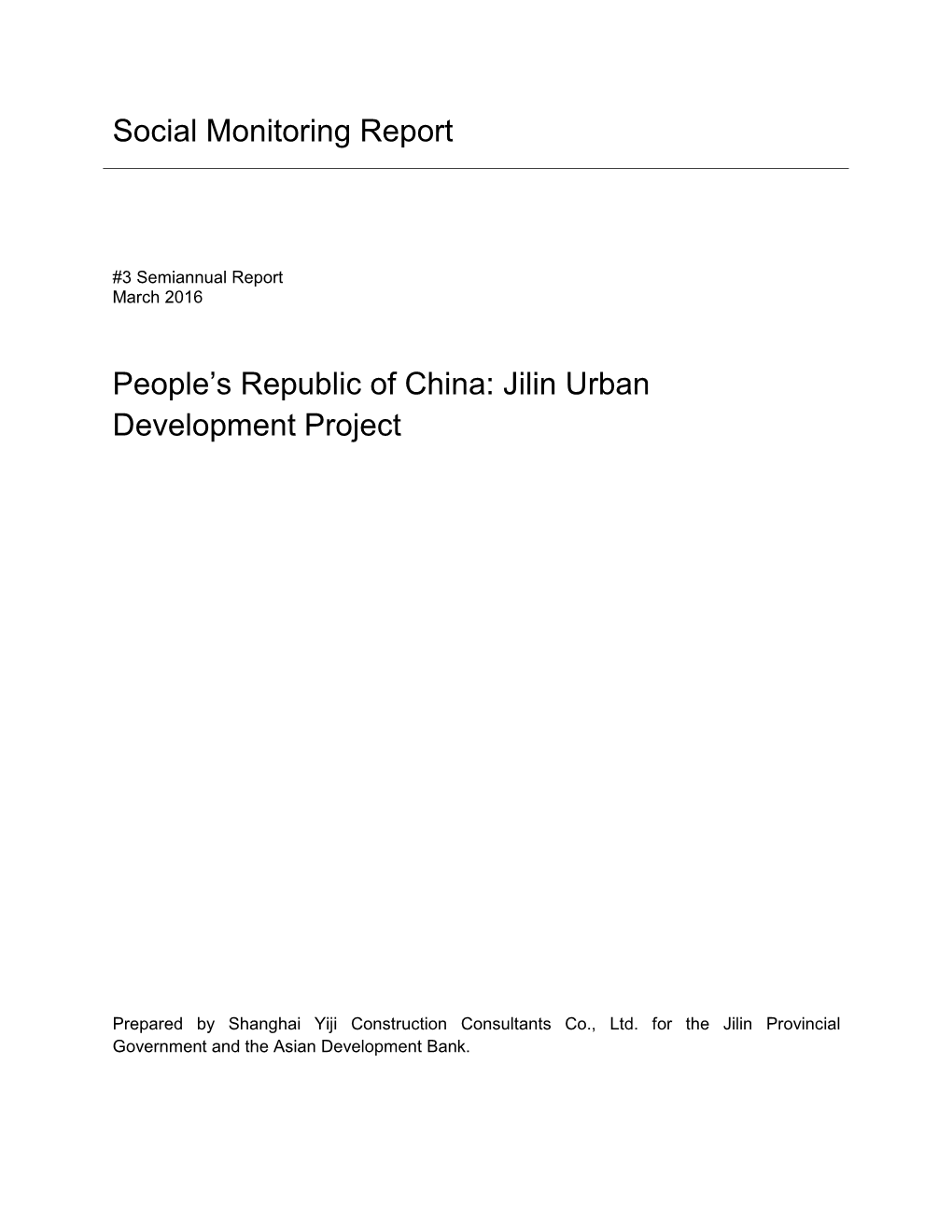 Jilin Urban Development Project