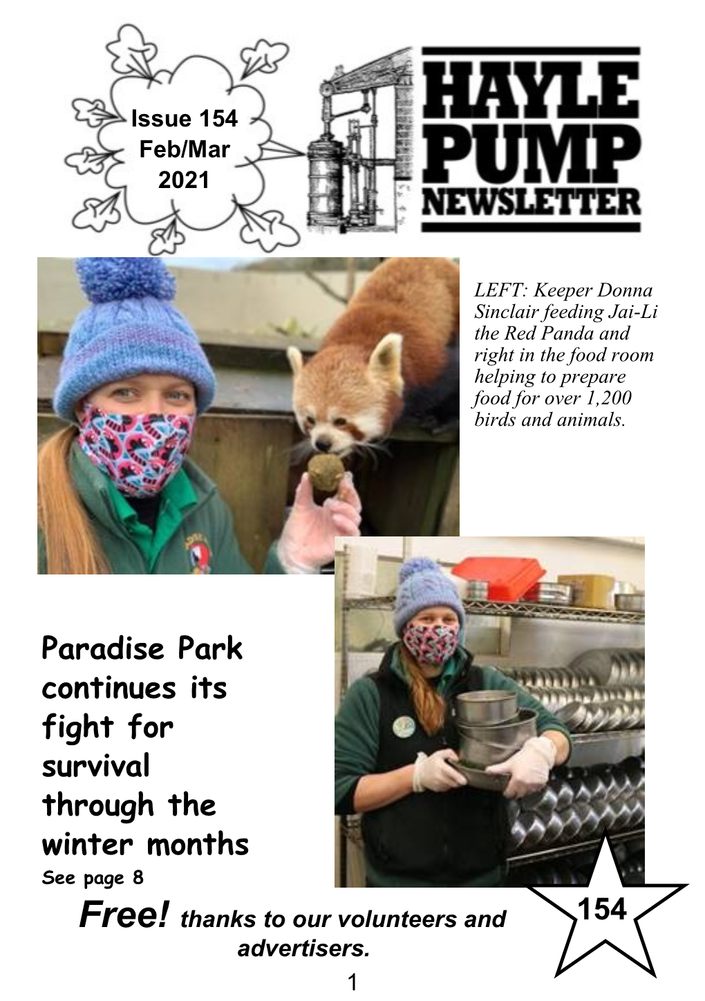 Paradise Park Continues Its Fight for Survival Through the Winter Months See Page 8 Free! Thanks to Our Volunteers and 154 Advertisers