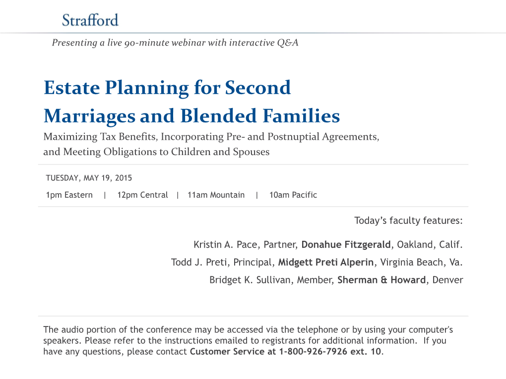 Estate Planning for Second Marriages and Blended Families