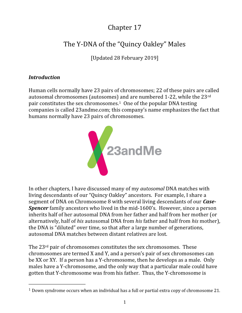 The Y-DNA of the “Quincy Oakley” Males