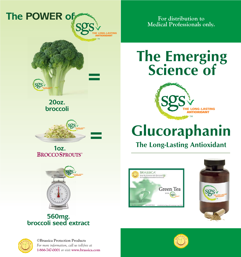 Glucoraphanin the Emerging Science Of