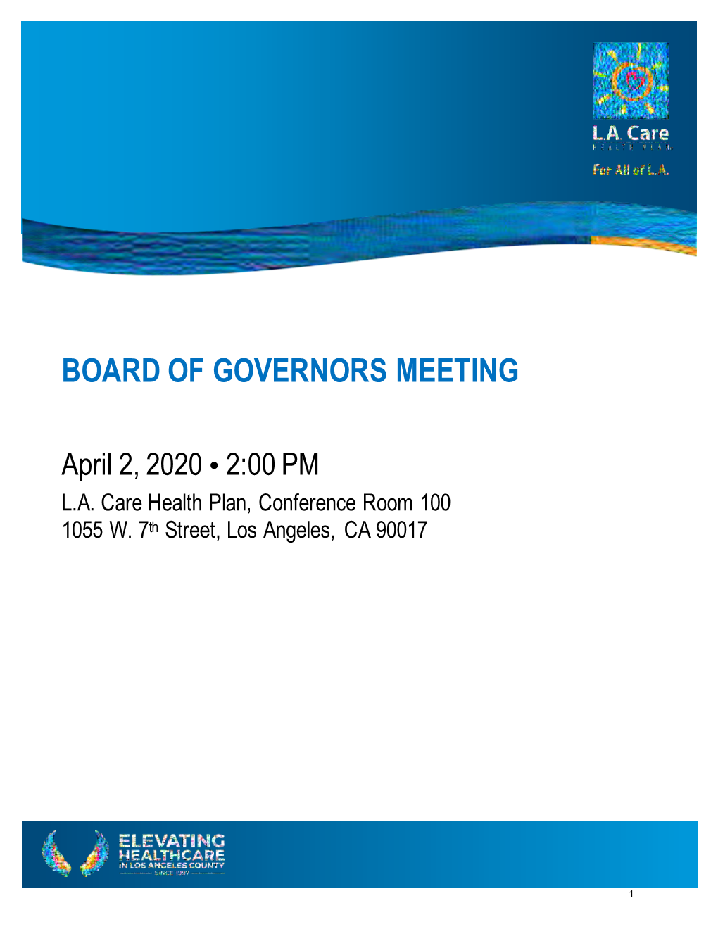 Board of Governors Meeting