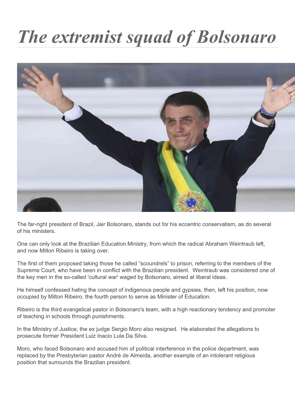 The Extremist Squad of Bolsonaro