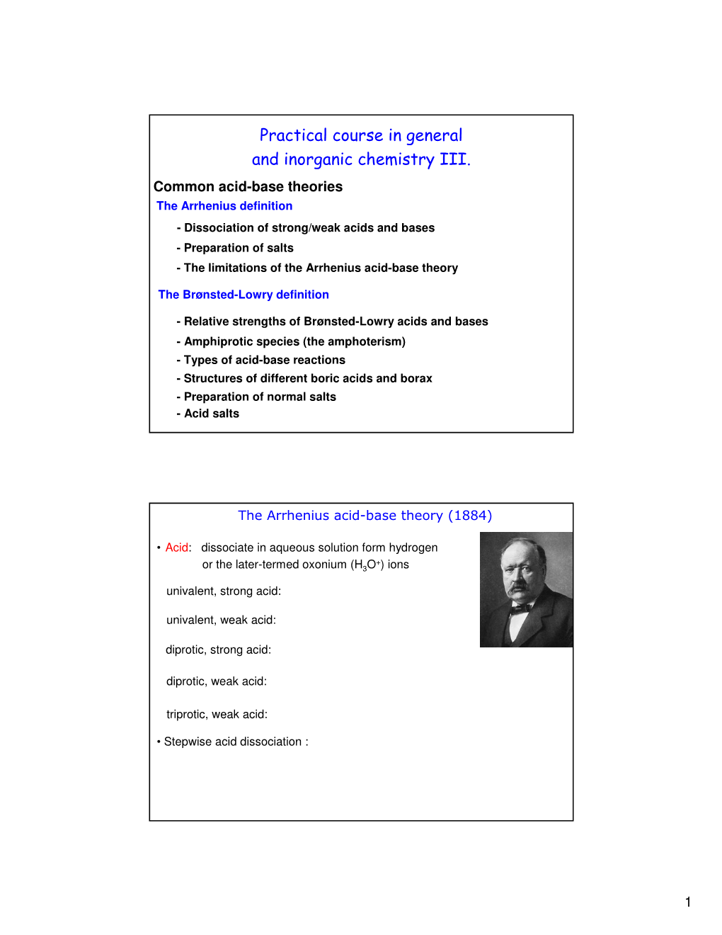 Practical Course in General and Inorganic Chemistry III