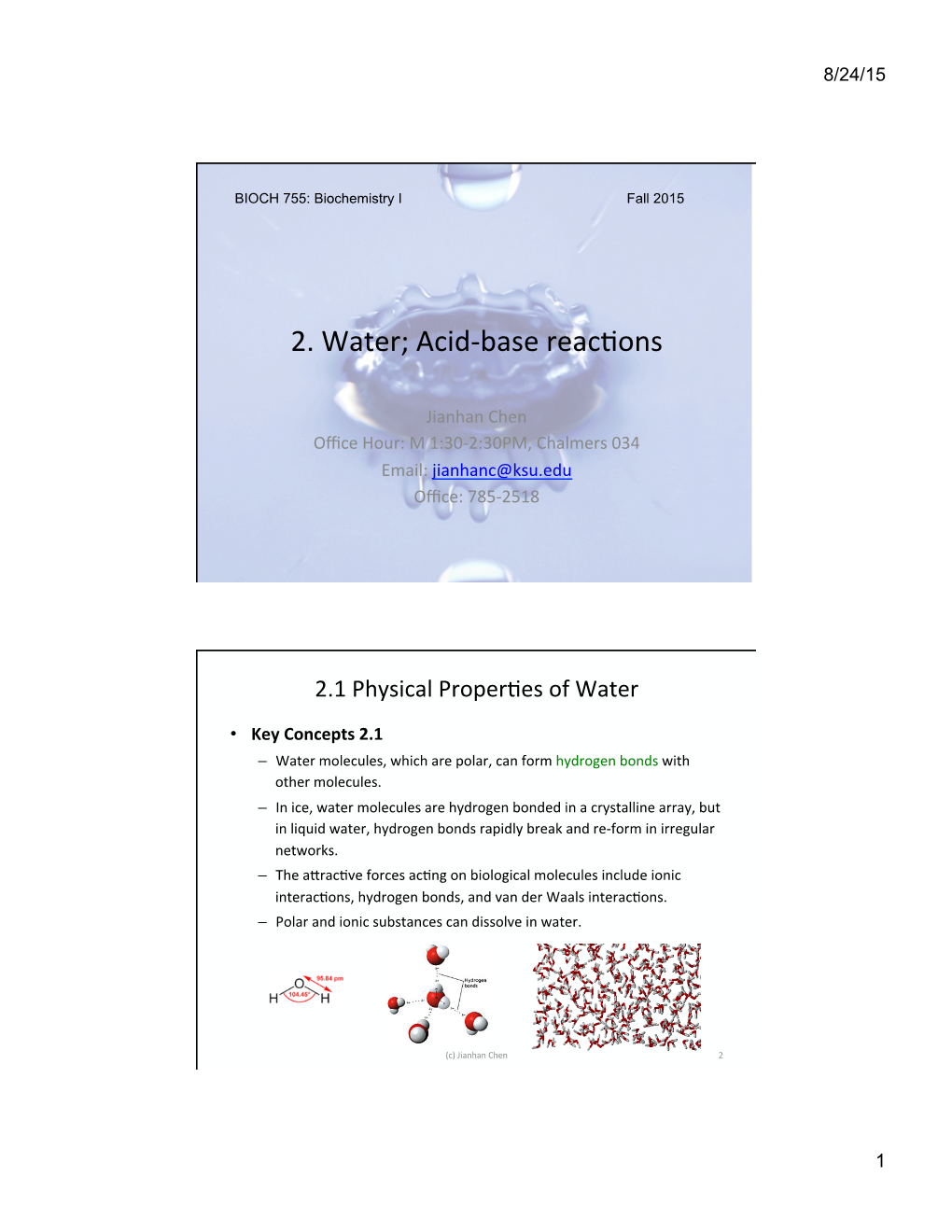 2.#Water;#Acid.Base#Reac1ons