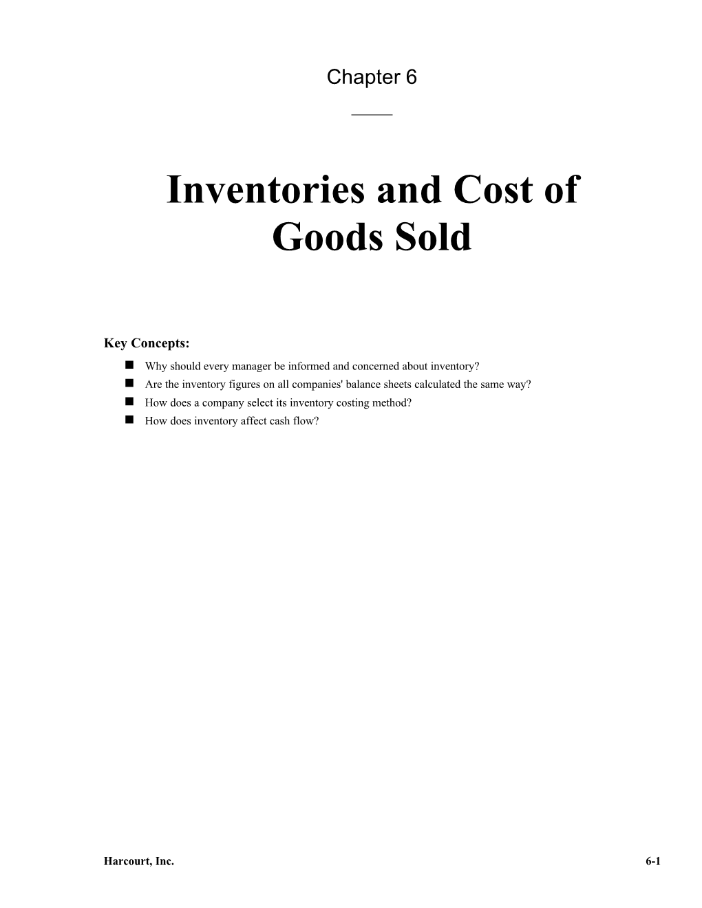 Inventories and Cost of Goods Sold