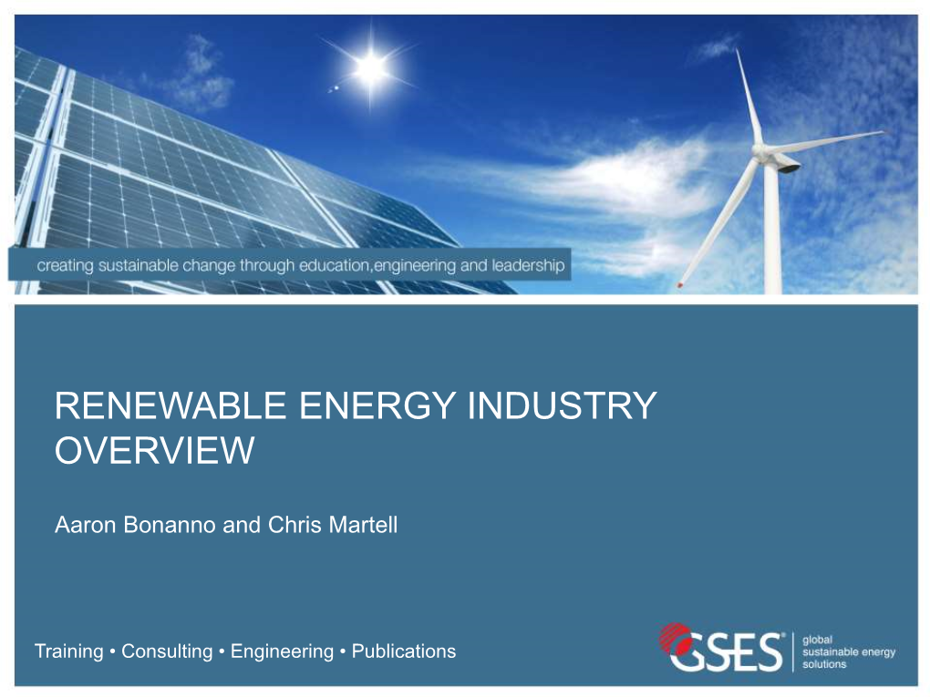 Renewable Energy Industry Overview