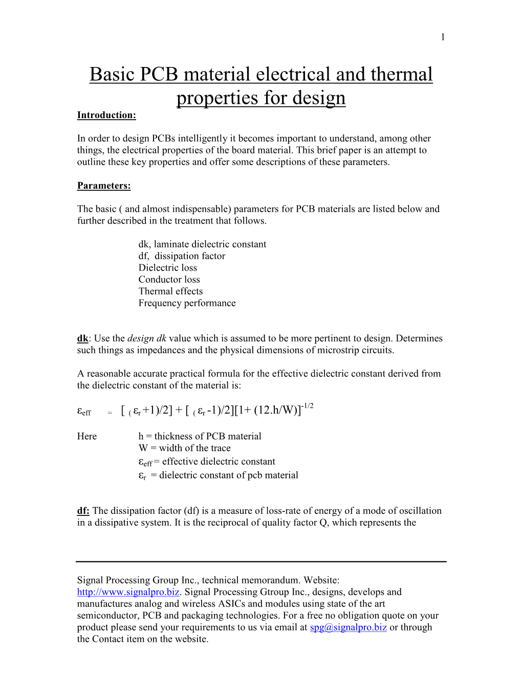 Basic PCB Material Electrical and Thermal Properties for Design Introduction