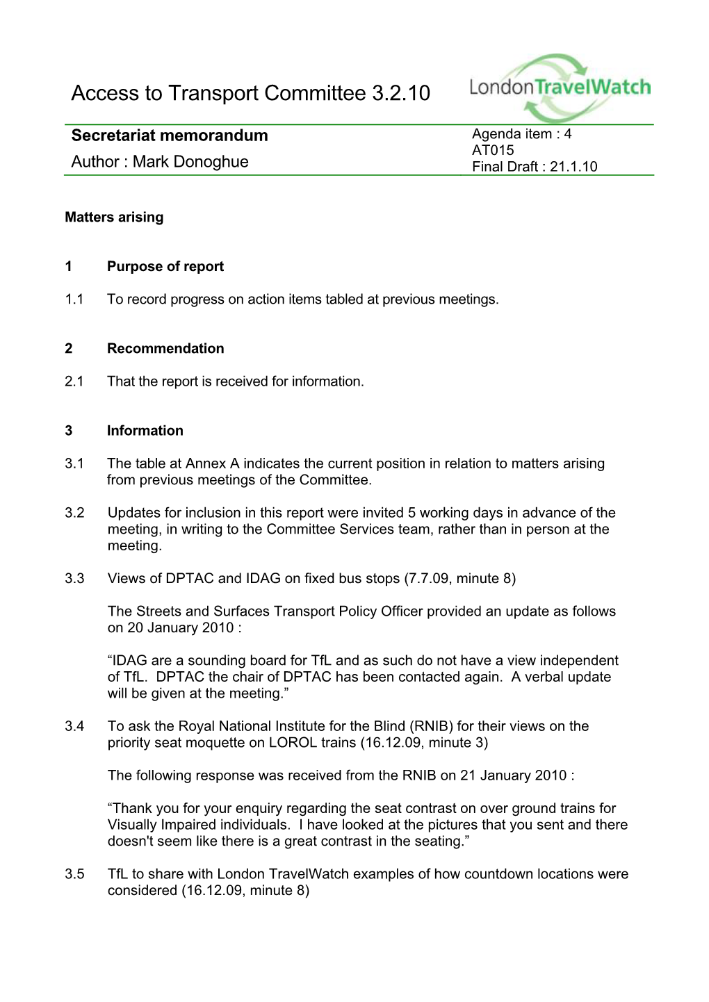 Access to Transport Committee 3.2.10