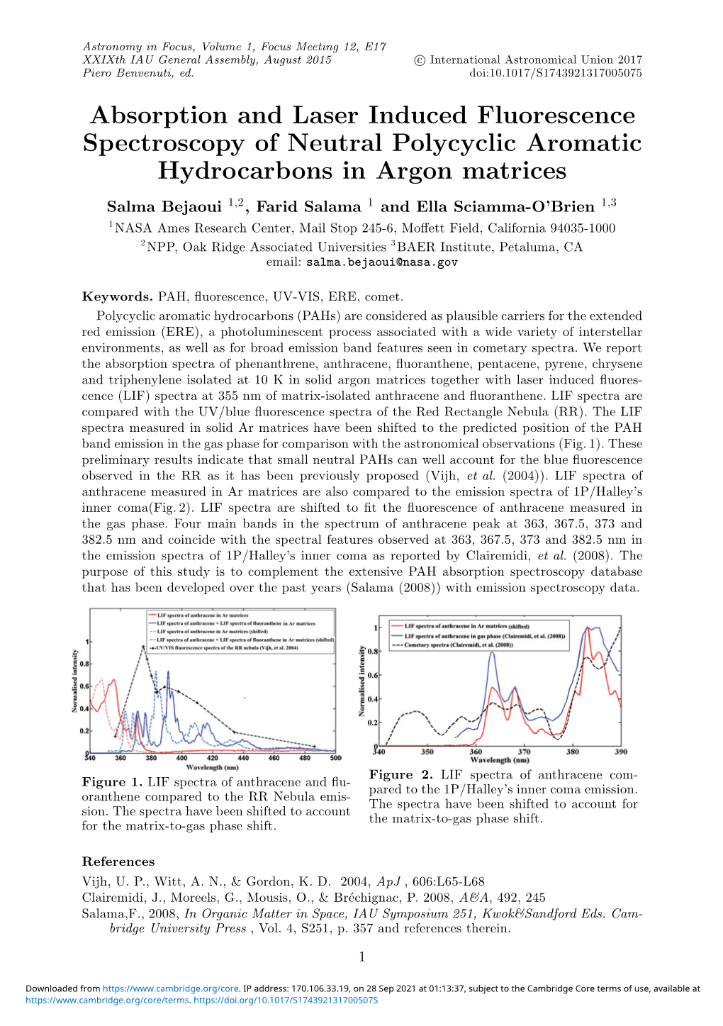 Absorption and Laser Induced Fluorescence Spectroscopy Of