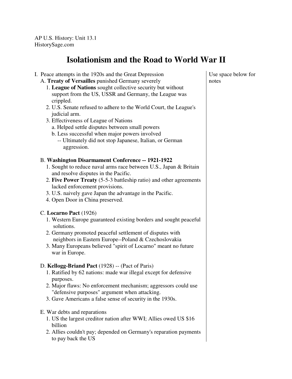 Isolationism and the Road to World War II