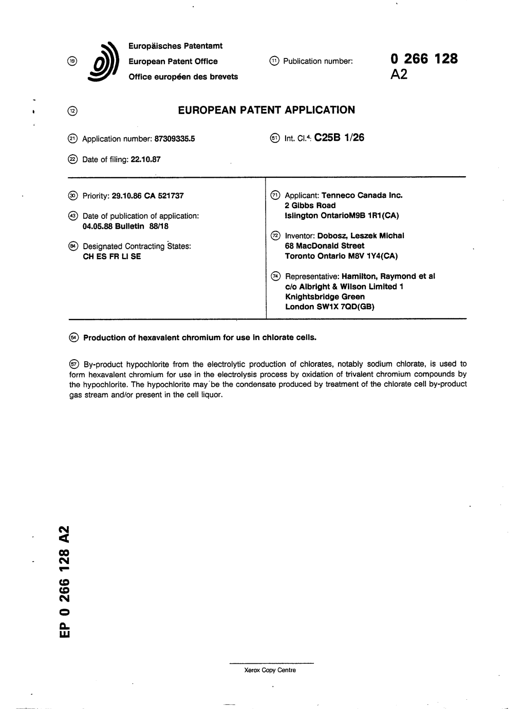 Production of Hexavalent Chromium for Use in Chlorate Cells