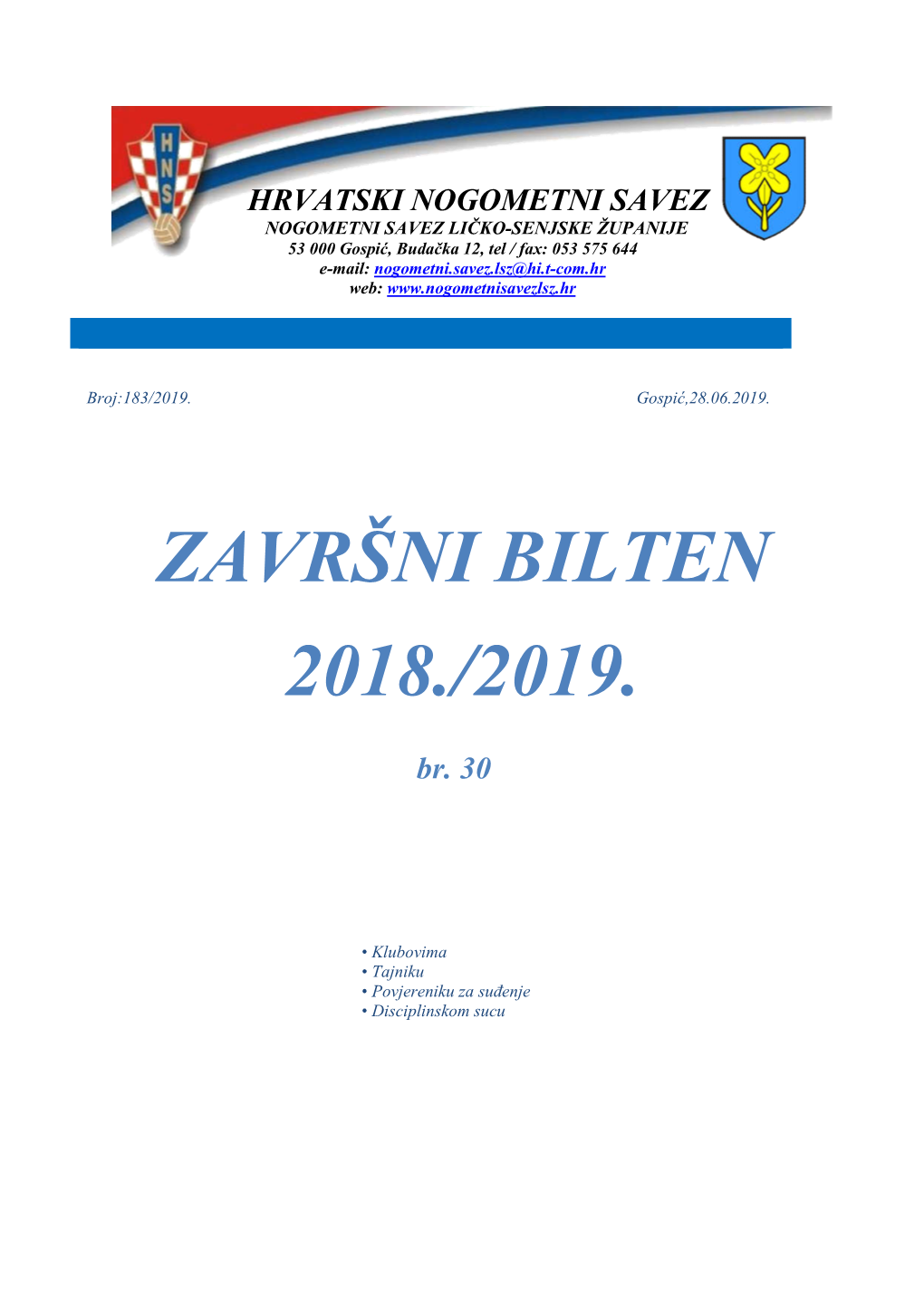 Završni Bilten 2018./2019