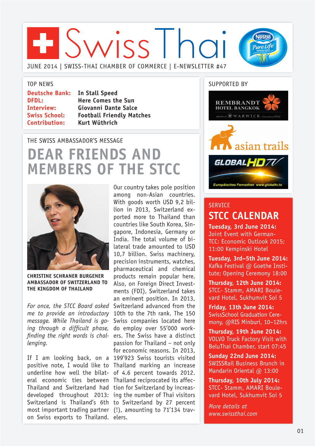 DEAR FRIENDS and MEMBERS of the STCC Our Country Takes Pole Position Among Non-Asian Countries