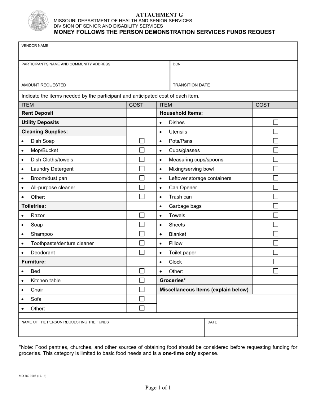 Missouri Department of Health and Senior Services