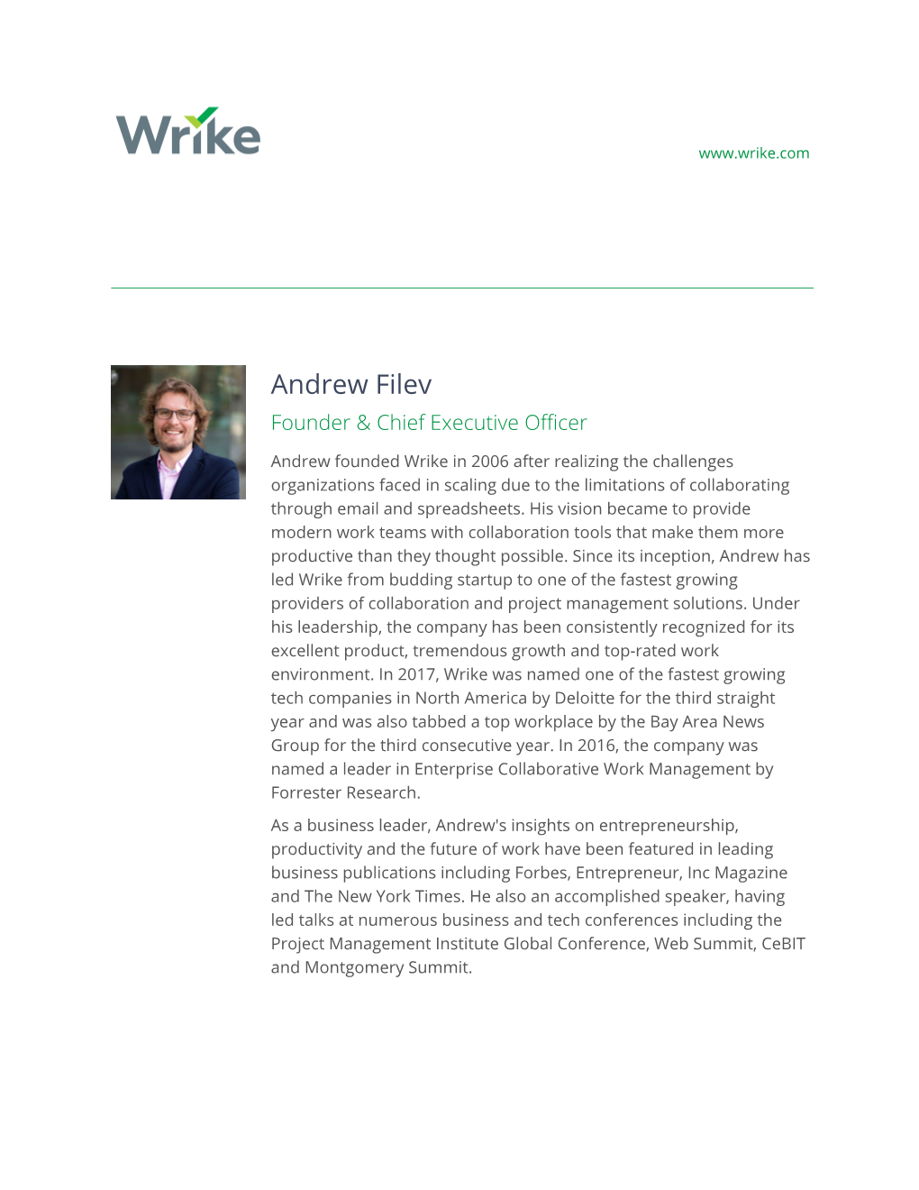 Andrew Filev Founder & Chief Executive Officer