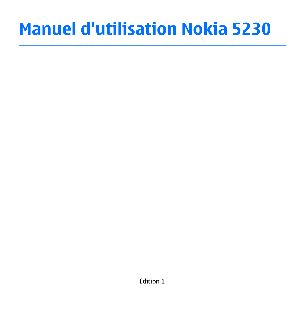 Manuel D'utilisation Nokia 5230