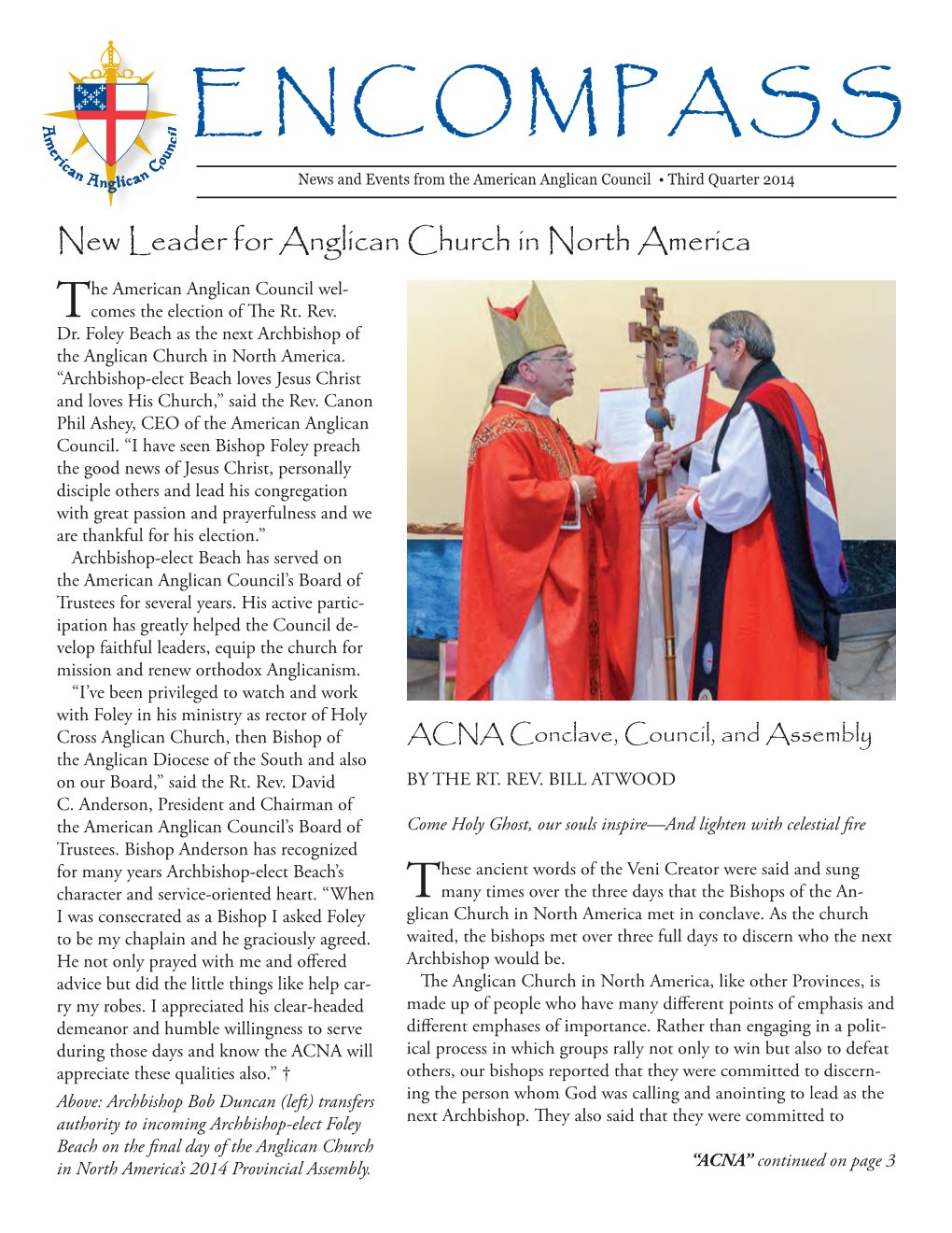 ENCOMPASS News and Events from the American Anglican Council • Third Quarter 2014