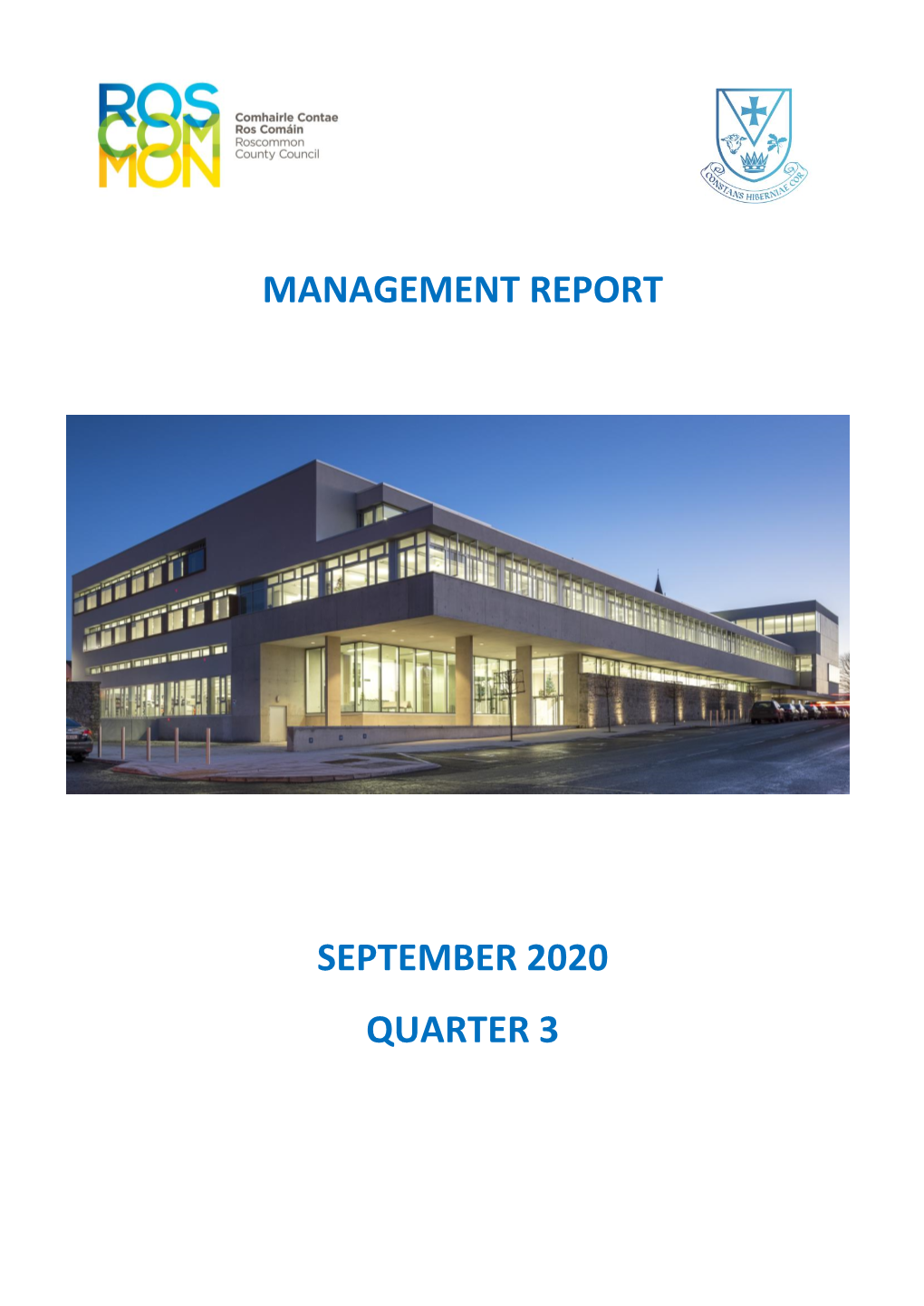 Management Report September 2020 Quarter 3